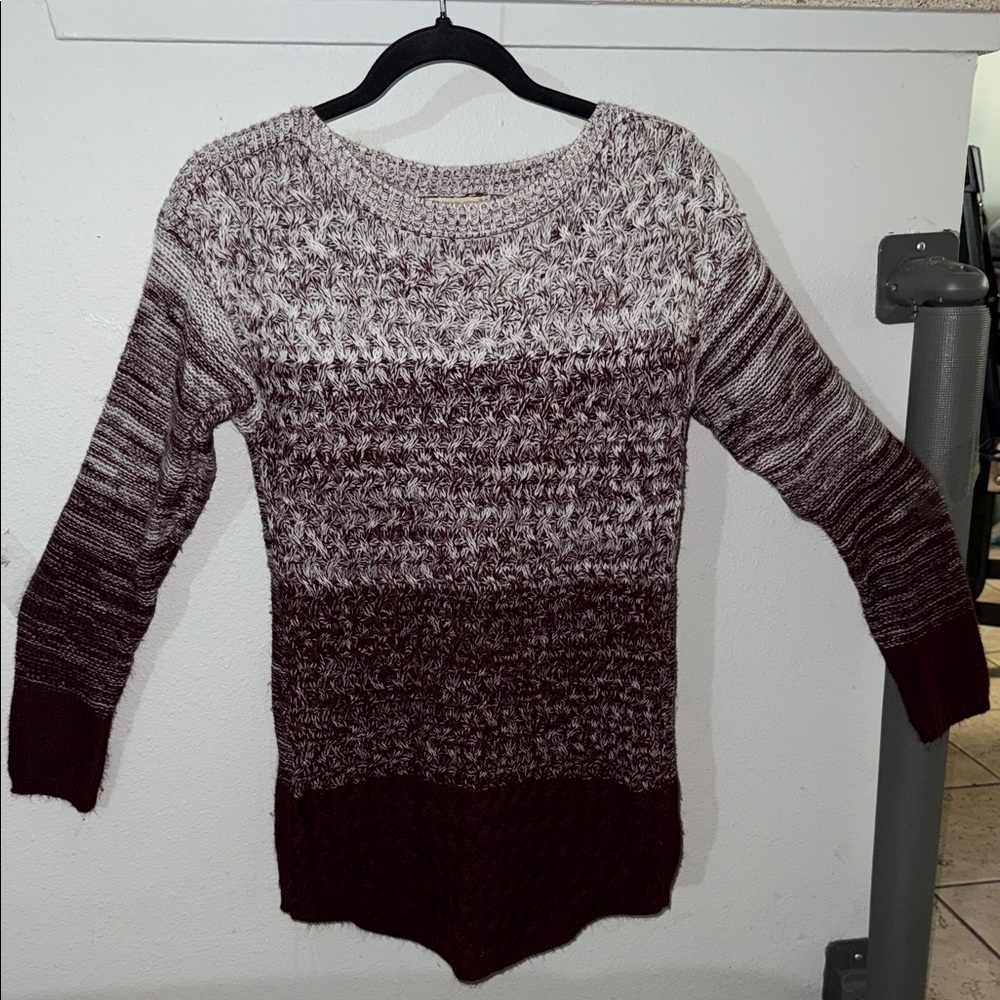 It's Our Time Burgundy and Cream Sweater